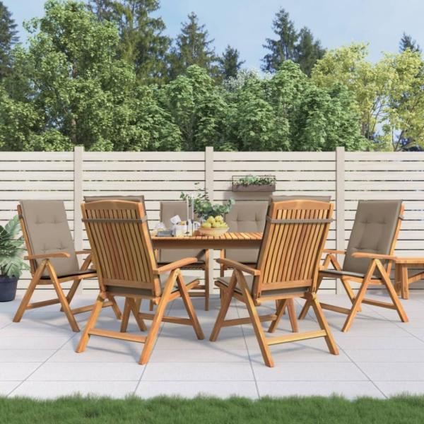 vidaXL Gartenstühle mit Kissen 6 Stk. Massivholz Teak 3196501