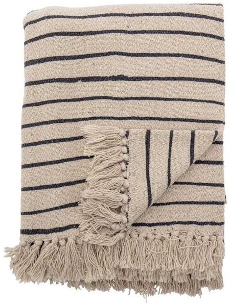 Bloomingville Eia Recycelte Baumwolle Decke 160x130 cm Natur