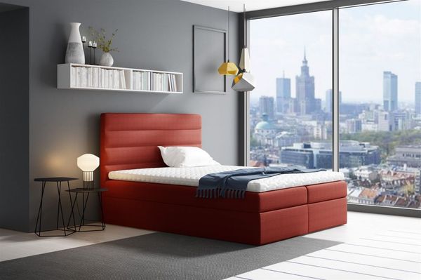 Boxspringbett LUCA 200x200 cm Rot