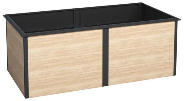 Hochbeet Design Gemüsebeet Pflanzbeet 200x100x77cm mit Schneckenkante Holz-Optik