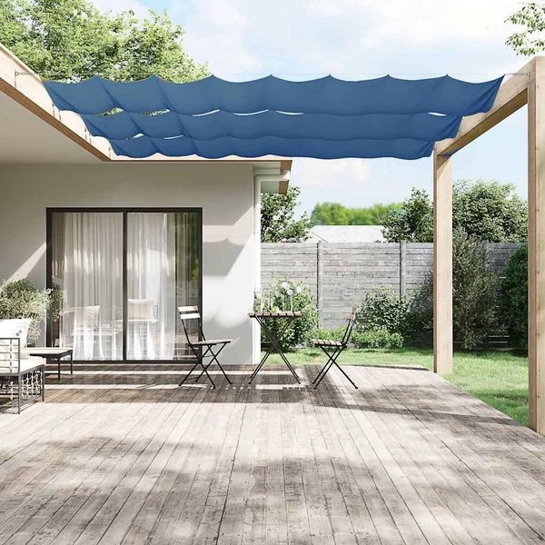 Senkrechtmarkise, Terrassenmarkise Blau 140x1200 cm Oxford-Gewebe