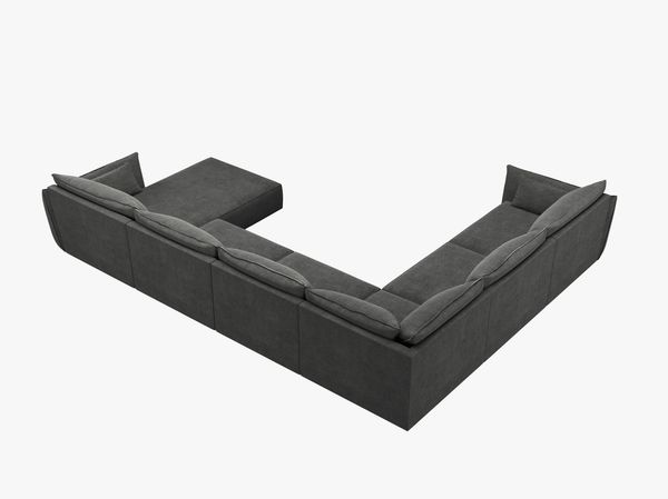 Micadoni Panorama-Ecksofa Kaelle 8-Sitzer Links Chenille Over The Horizon Dunkelgrau Bild 3