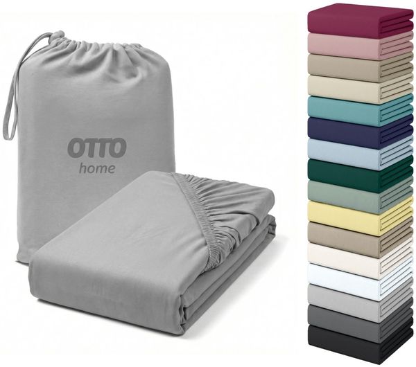 OTTO home Spannbettlaken Cremona, BASIC und PREMIUM Qualität, mit Elasthan, Baumwolle, Jersey (180 g/m), Gummizug: rundum, (1 Stück), Jersey Bettlaken ab Größe 90x200 cm, Strapazierfähig und langlebig