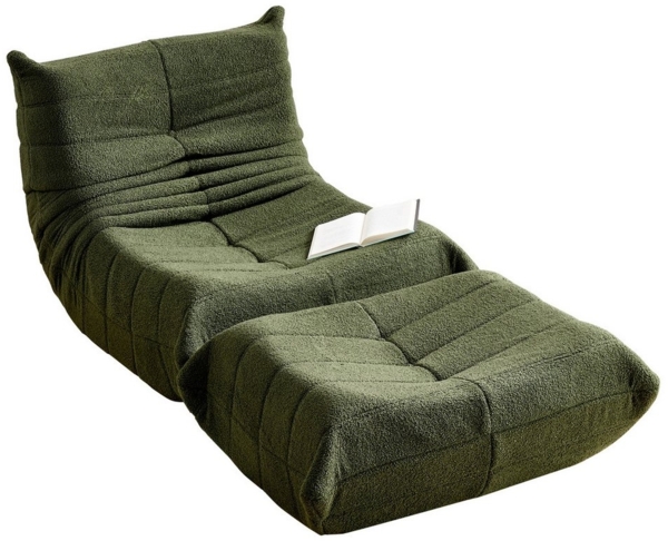 MODFU Sitzsack Sofa,Einzelsofa,Wohnzimmer Sofa (Teddyfleece+Schaumstoff mit hoher Dichte, 2 St, Interne rahmenlose Struktur), Produkt als komprimierte Verpackung