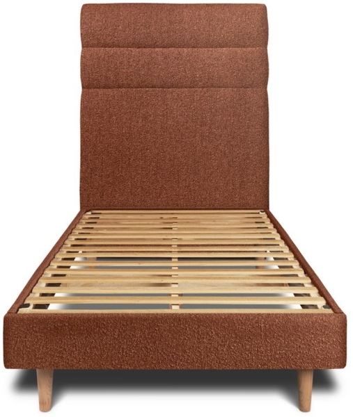 Bett mit gefüttertem Kopfteil – Bouclé-Stoff - 90x190 cm