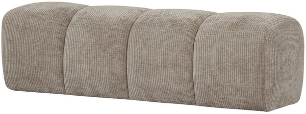 Bank Mojo aus Flachcord, modern gepolstert, Sand, 160 cm, für 2–3 Personen