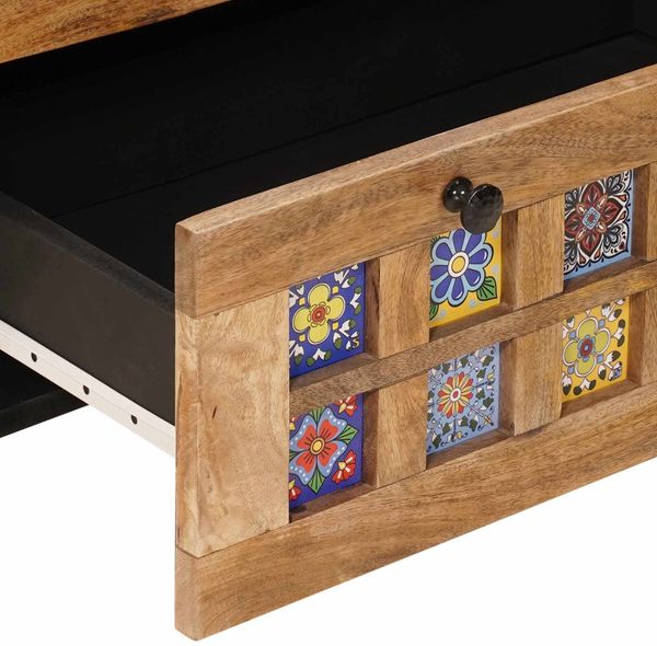 Sideboard, Kommode Natur 60 x 33 x 75 cm Massivholz Mango Bild 7