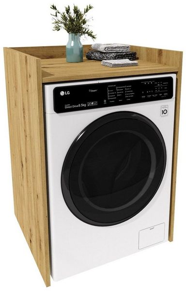TREND WERK Waschmaschinenumbauschrank für Waschmaschine in Tiefenvarianten: 48 cm und 62 cm (Badschrank Umbauschrank für Waschmaschine & Trockner) Platzsparende Waschmaschinenverkleidung mit Stauraum