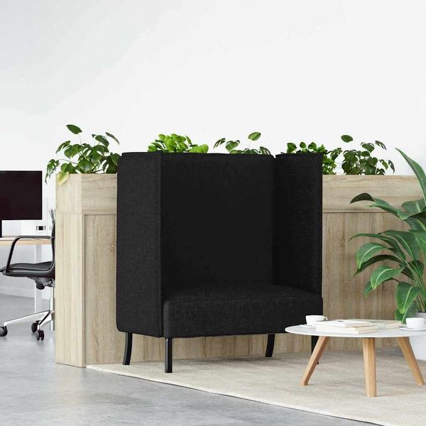 vidaXL Hoher Rücken Sofa 101cm Schwarz Stoff 42010834