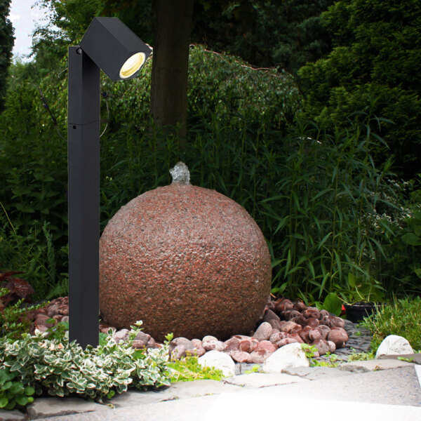 2x Stehleuchte, Alu schwarz Glas, Spot beweglich, H 80 cm Bild 8