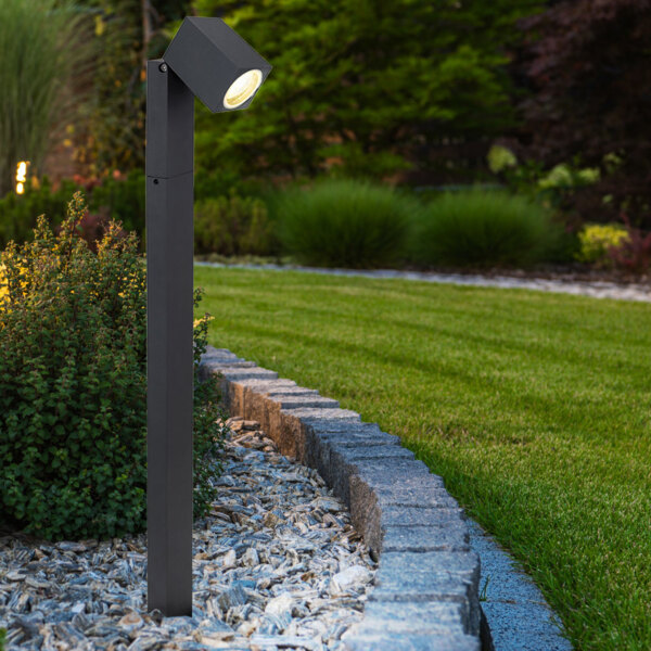 2x Stehleuchte, Alu schwarz Glas, Spot beweglich, H 80 cm Bild 6