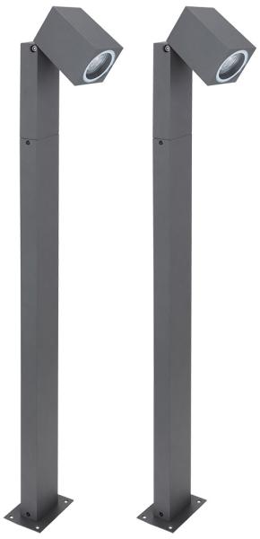 2x Stehleuchte, Alu schwarz Glas, Spot beweglich, H 80 cm Bild 1