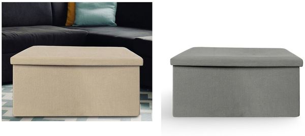4x Sitztruhe aus Cordstoff 76 x 38 x 38 cm Stauraum Aufbewahrungsbox Truhe Sitzbank Bank faltbar