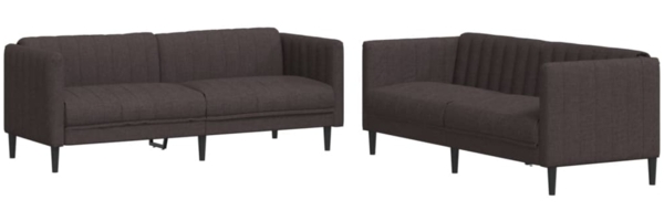 vidaXL 2-tlg. Sofagarnitur Dunkelbraun Stoff 3209241