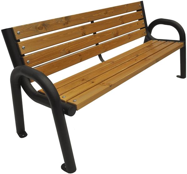 Primario Grande Gartenbank, Parkbank Holz - Gartenmöbel, Outdoor Bank mit 350kg Tragfähigkeit - Sitzbank Wetterfeste, Design Skandinavische (Primario Helle Eiche, 175 cm - Gesamtlänge der Bank, CE)