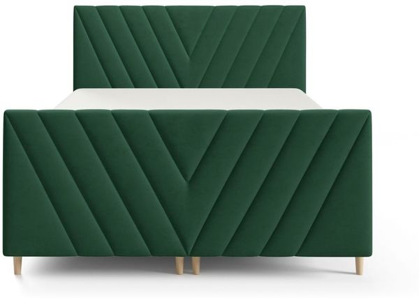 Boxspringbett Schlafzimmerbett CARLITO PREMIUM 120x220cm Stoff Fresh Flaschengrün Bild 2