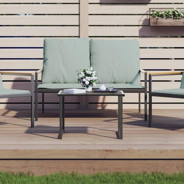 vidaXL Gartentisch Anthrazit 55x40x37 cm Stahl 355821