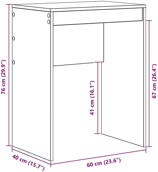 vidaXL Schreibtisch Weiß 60 x 40 x 76 cm 869370 Bild 12