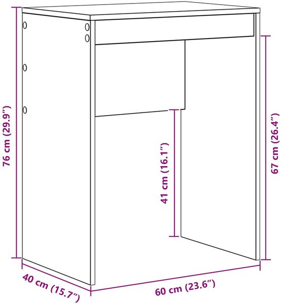vidaXL Schreibtisch Weiß 60 x 40 x 76 cm 869370 Bild 11