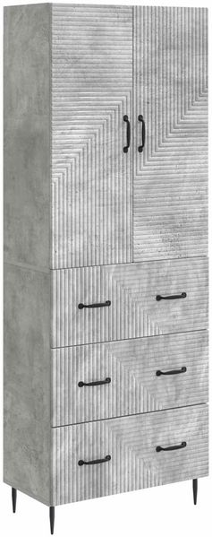 vidaXL Schrankset 2 pcs Betongrau 66 x 34,5 x 90 cm Holzwerkstoff 3416640