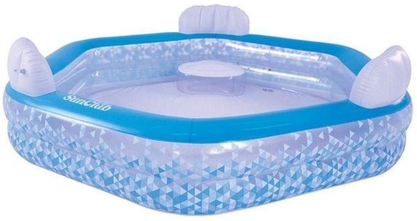 Avenli Planschbecken SunClub, aufblasbarer sechseckiger Family Pool mit Sitzen, 223x211x58 cm