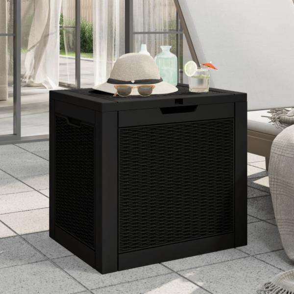 vidaXL Gartenbox Schwarz 55,5x43x53 cm Polypropylen 364178