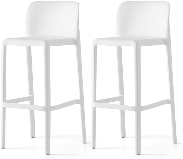Connubia, Bayo Hocker aus recyceltem Polypropylen, 100% Weiß, matt, 2 Stück