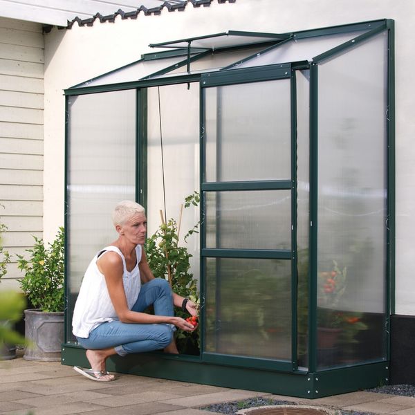 Vitavia Aktionsangebot (inkl. 60 Euro Zubehör): Anlehn-Gewächshaus "Ida 1300", smaragd grün, 1,3 m²,4 mm HKP