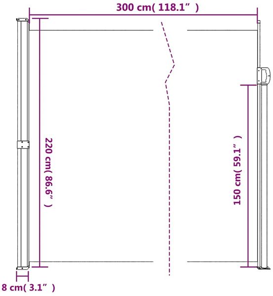 vidaXL Seitenmarkise Ausziehbar Taupe 220x300 cm 4004379 Bild 10