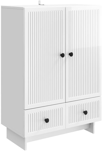 vidaXL Sideboard Hochglanz Weiß 66 x 34,5 x 95 cm Holzwerkstoff 893979
