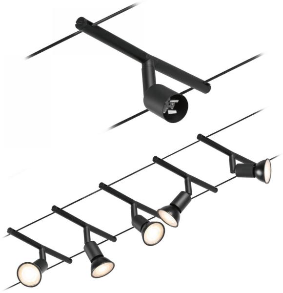 Paulmann No. 94446 Seilsystem Salt 5 Spots Schwarz ohne Leuchtmittel DC 60VA