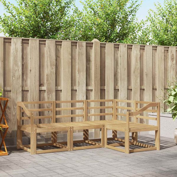 vidaXL Outdoor-Sofagarnitur 4 pcs Weiß 185,5 x 126,5 x 73 cm 3387573