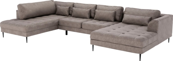 TRENDMANUFAKTUR Wohnlandschaft Luzi, gemütliches Sofa mit extra viel Platz, U-Form, viele Kissen, Designsofa mit tollem Sitzkomfort, Metallfüße schwarz, Breite 361 cm Bild 2