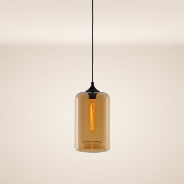 s.luce Cruet Glas-Pendelleuchte Up & Low Amber