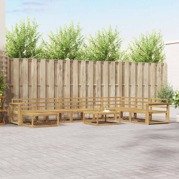 vidaXL Outdoor-Sofagarnitur 9 pcs Weiß Massivholz Akazie 3386903