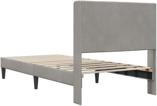 vidaXL Bettrahmen mit Kopfteil Hellgrau 80 x 200 cm Samt 42027467 Bild 6