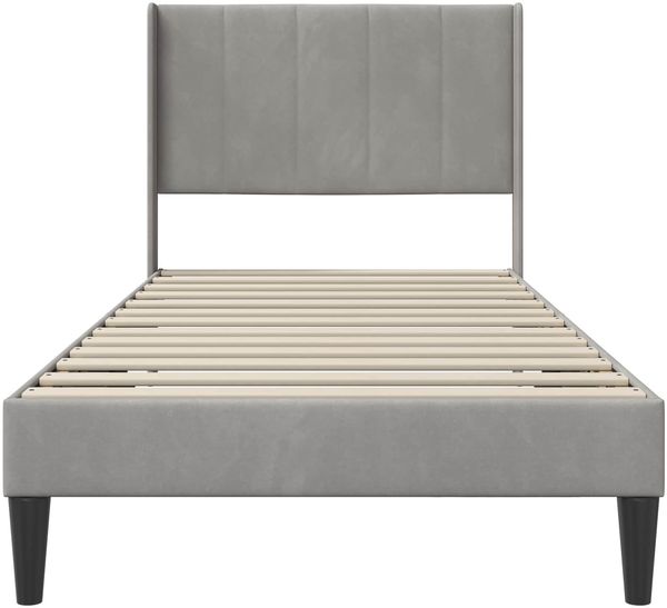 vidaXL Bettrahmen mit Kopfteil Hellgrau 80 x 200 cm Samt 42027467 Bild 4