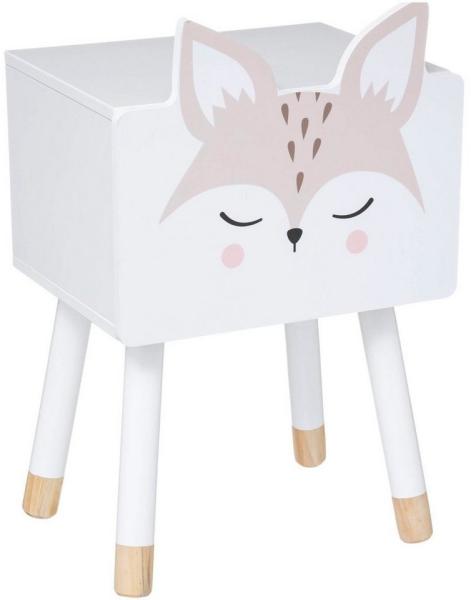 Nachttisch für Kinder FUCHS, mit Beinen aus Kiefernholz, 53 cm