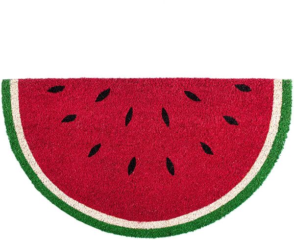 FISURA – Fußmatte “Better Late” aus Kokosnuss mit Rutschfester PVC-Basis. Handbemalte Innenmatte in Rosa. Türmatte mit lustigem Spruch. 70x40 cm. (Wassermelone)