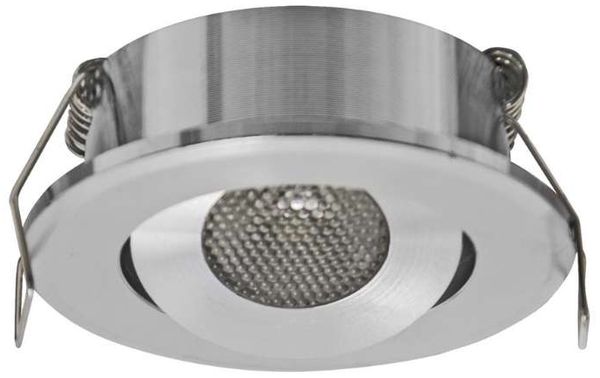 LED Mini Spot Einbaustrahler Unterbauspot Einbauspot Mini Leuchte 1.5w mit Trafo in chrome Rund Ø 52 mm Neutralweiß 4200K