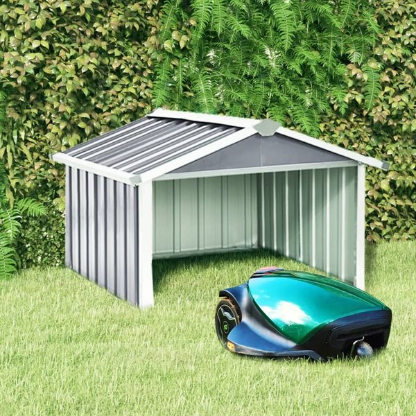 vidaXL Mähroboter Garage, Verzinkter Stahl, 92 x 97 x 63 cm, Grau