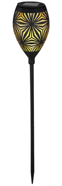LED Solar Steckleuchte, Metall, schwarz, wetterfest, H 58 cm