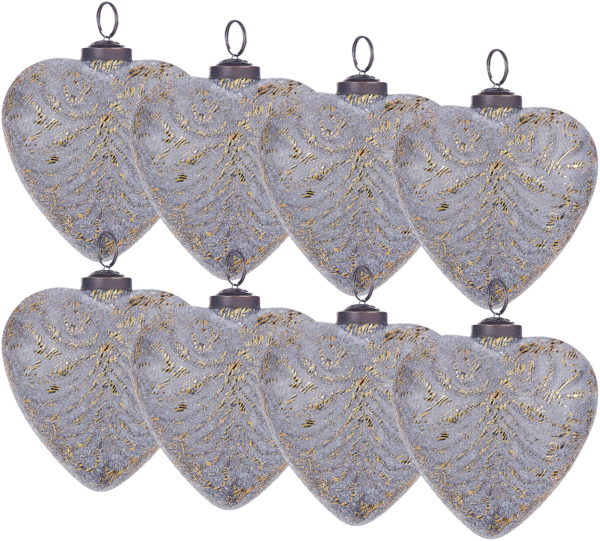 Weihnachtskugel 8er Set FERIABLE Glas Grau