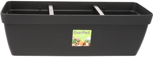 Blumenkasten Balkongeländer Balkon Blumenkasten Balkonkasten mit Halterung Balkonkasten Geländerkästen Balkonkasten mit Wasserspeicher 50 cm anthrazit