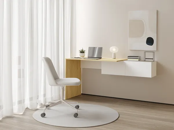 Vente-unique - MOLAWA Büromöbel Holz, Platte BeigeWeiß - B 55 cm x H 74,5 cm x L 150 cm