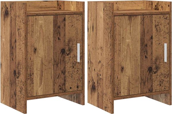 vidaXL Nachttische 2 pcs Altholz 40 x 30 x 60 cm Holzwerkstoff 8011024