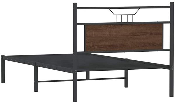 vidaXL Bettgestell ohne Matratze Braun Eiche 100x200 cm Holzwerkstoff 4106836 Bild 8