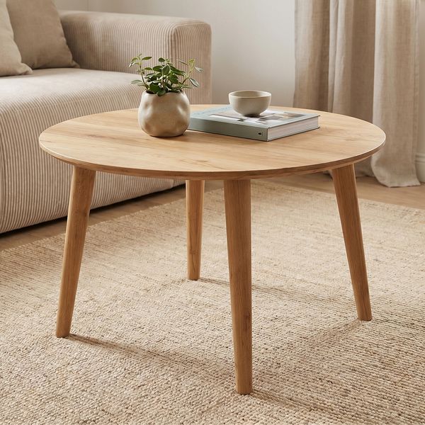 skølm 'Mjölnir' Couchtisch rund, Massivholz Eiche, natur geölt, Wohnzimmertisch Ø70 cm, Beistelltisch für Wohnzimmer