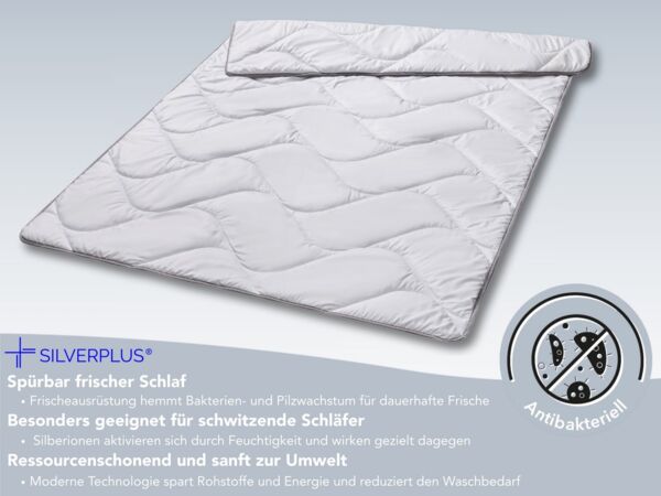 XDREAM Microfaserbettdecke Microfaserbettdecke Silverplus, Ganzjahresdecke 135x200 & 155x220 cm, Füllung: Polyester, Bezug: Microfaser mit Frischeausrüstung, Allergiker Bettdecke - antibakteriell & atmungsaktiv