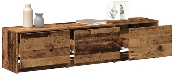 vidaXL Fernsehschrank mit LED Altholz 165 x 34 x 40 cm Holzwerkstoff 3418718 Bild 3